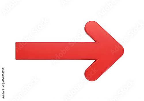 A red arrow pointing to the right isolated on transparent background