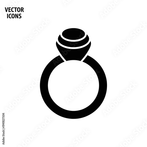 Elegant Ring Icon - Symbol of Love and Commitment.
