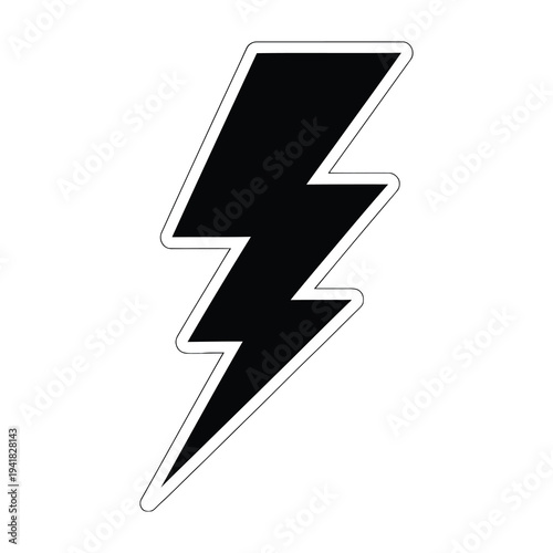 Black lightning bolt symbol on white background