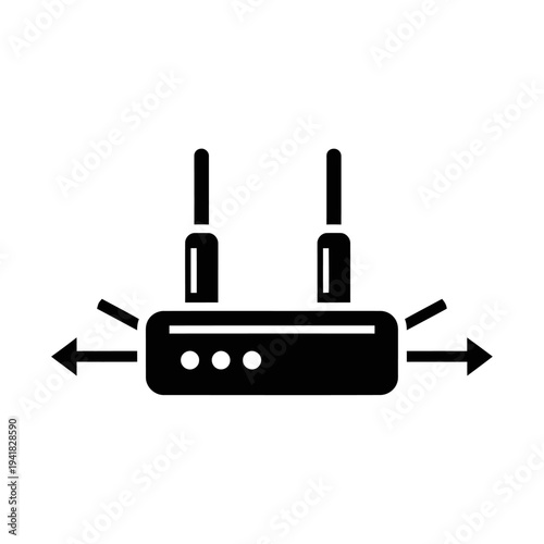 Wireless Router Icon for Network Connectivity.