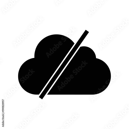 Disconnected Cloud - No Internet Connection Symbol.