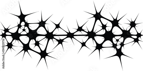 Sharp Starburst Cluster Silhouette Abstract Background Border Design