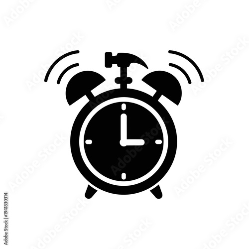 Ringing alarm clock icon illustration design.