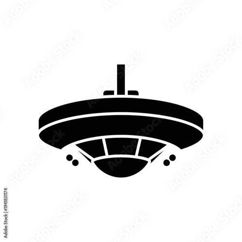 Silhouette of a UFO Flying Saucer Illustration.