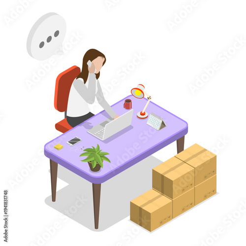 3D Isometric Flat Vector Illustration of Reseller and Distributor, E-commerce and Marketplace Business. Item 2