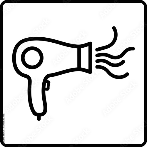 Hair dryer icon for beauty and styling.
