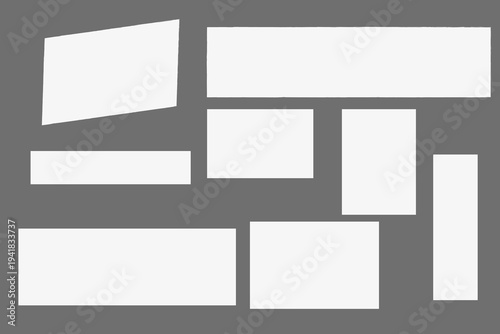Realistic set of ripped white paper sheets png isolated on transparent background. Vector illustration of torn blank pages with uneven texture edges. Damaged letter, document mockup, newspaper cutout