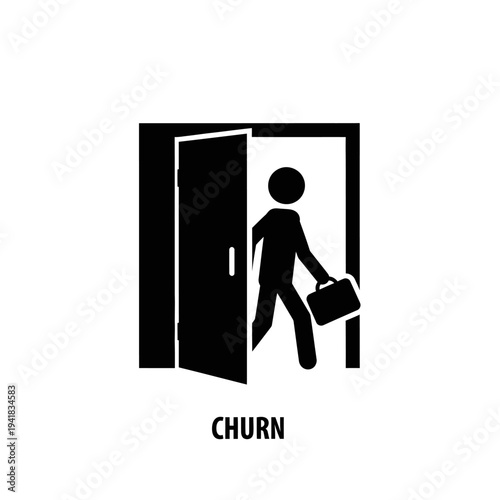 Customer Churn - Employee Leaving Company with Briefcase.