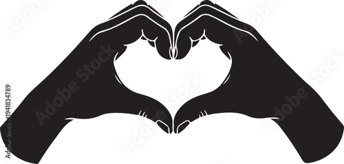 Hands forming a heart shape with fingers and love