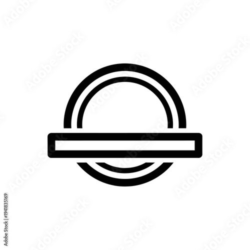 Abstract Circular Symbol with Horizontal Bar Design.