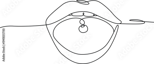 A delicate and intricate line drawing of a face with a swirling design on the forehead Vector