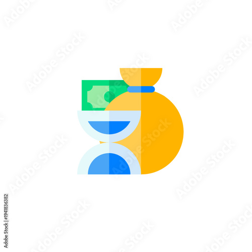 Long term investment icon for future financial growth and wealth accumulation concept.