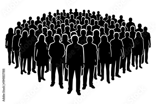 Human Crowd Silhouette Collection Simple Minimal Vector