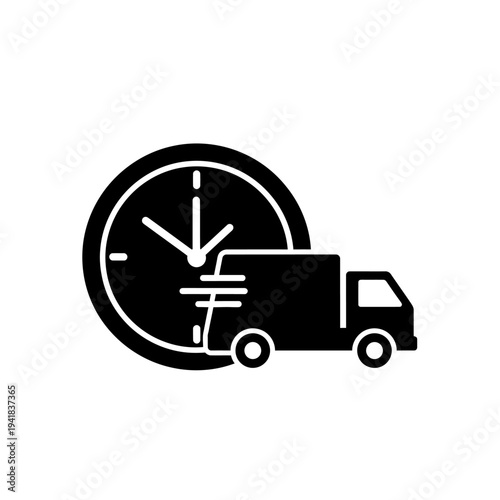 Fast Delivery Service - Clock and Truck Icon.