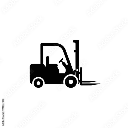 Forklift Truck Silhouette for Industrial Applications.