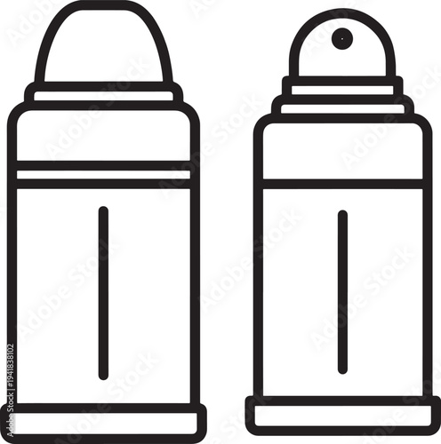 Salt and pepper shaker icon set kitchen dining icon