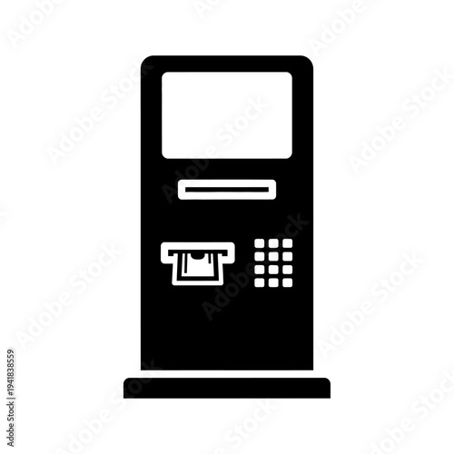 Automated Teller Machine - Financial Transaction Device Illustration.