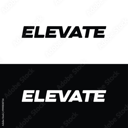 Elevate logo design, Subtle typographic modification vector