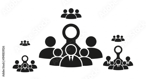 Organization structure illustration showing hierarchy and team dynamics.