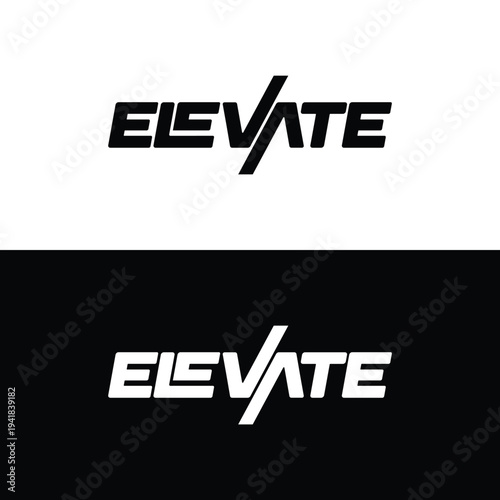 Elevate logo design, Subtle typographic modification vector
