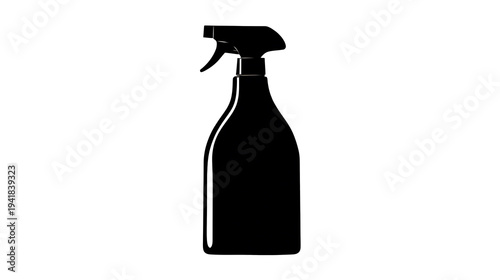 A sleek black spray bottle against a stark backdrop. This minimalist design accentuates its form
