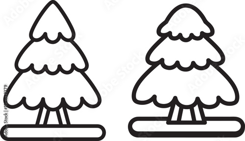 Christmas tree silhouette icon isolated on white background simple icon