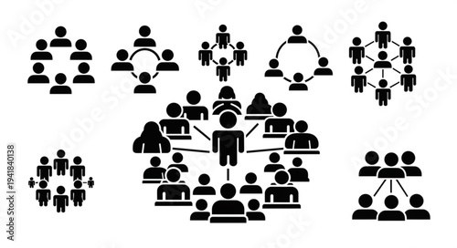 Network of People Connecting and Communicating in a Social Structure.