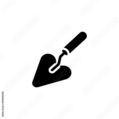 Black and White Illustration of a Trowel Tool.