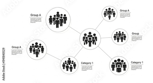 Network of Connected Groups - Visualizing Social Connections and Collaboration.