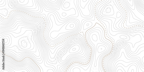 Geographic abstract pattern. The topo contour or wallpaper.Mountain trail terrain or path. Vector illustration. Modern design with White background with topographic wavy pattern design.
