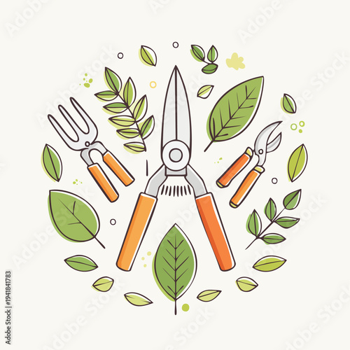Gardening Tools Illustration.