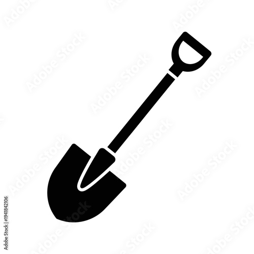 Black shovel icon for gardening work.