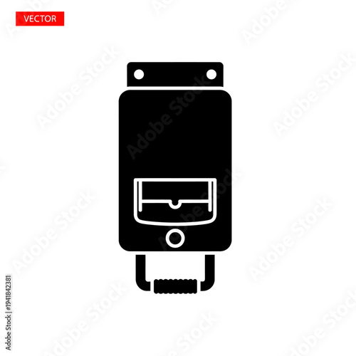 Black Silhouette of a Water Heater Appliance.