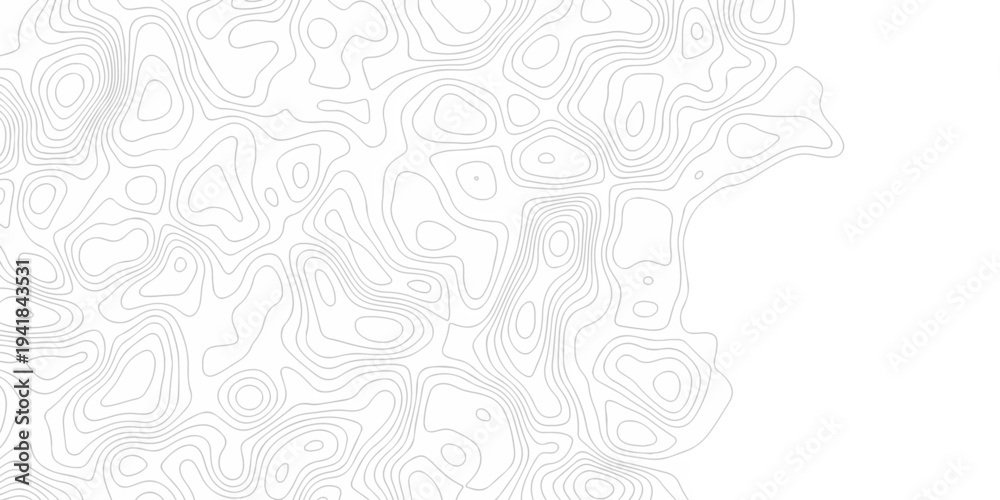Obraz premium Minimal white topography line grid outline counter map. Landscape wavy topography relief discovery area white, black line background.