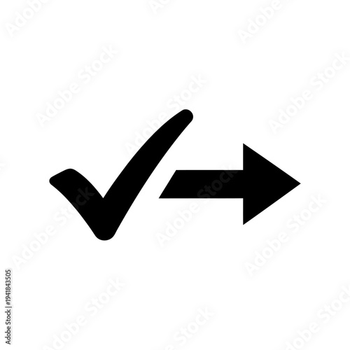 Checkmark Arrow - Symbolizing Approval and Progression.