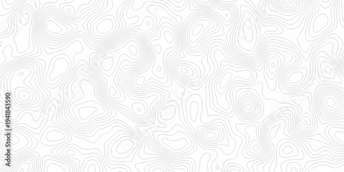 Minimal white topography line grid outline counter map. Landscape wavy topography relief discovery area white, black line background.