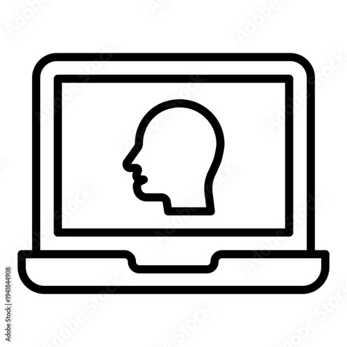 e learning line icon vector illustration isolated on white background