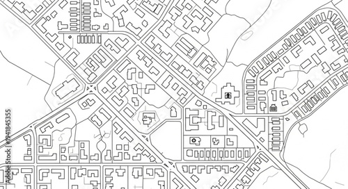 Detailed Urban Plan Depicting Residential and Commercial Areas.