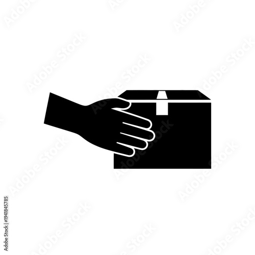 Hand delivering a package with care and precision.