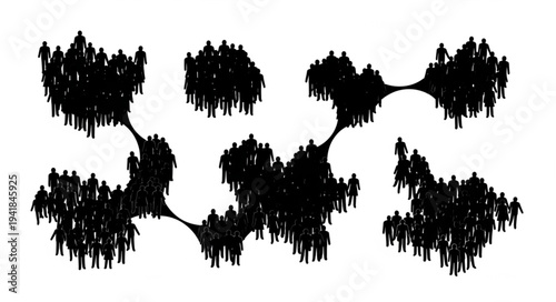 Interconnected Crowds - A Visual Representation of Social Networks and Connectivity.