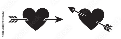 heart with arrow passing through icon romance symbol arrow entering and exiting heart