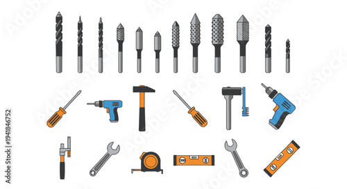 Assortment of Hand and Power Tools for Construction and Repair.