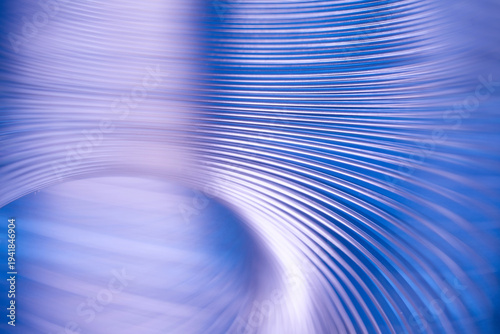 High-resolution abstract wave of glossy metal ribs in blue tones. Modern template backdrop for corporate slides, innovation concept, and tech design layout. Photo