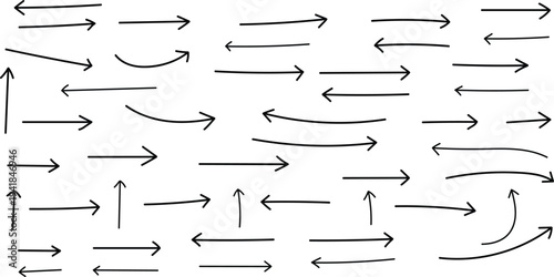 Collection of various arrows on white background for directional indication