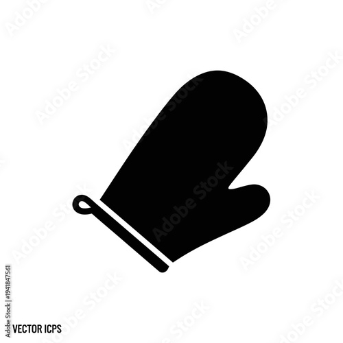Oven Mitt Icon - Kitchen Safety and Cooking Tool.