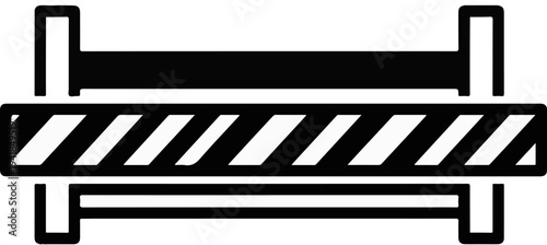 Simple graphic of a construction barrier with diagonal stripes
