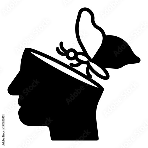 butterfly glyph icon vector illustration isolated on white background