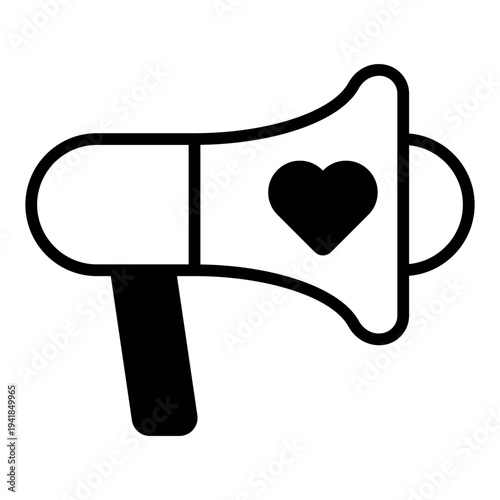 bullhorn glyph icon vector illustration isolated on white background