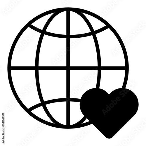 global healthy glyph icon vector illustration isolated on white background