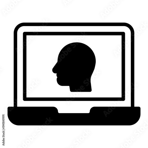 e learning glyph icon vector illustration isolated on white background